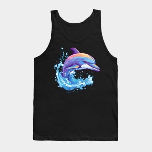 smiling dolphin leaping out of the water Tank Top